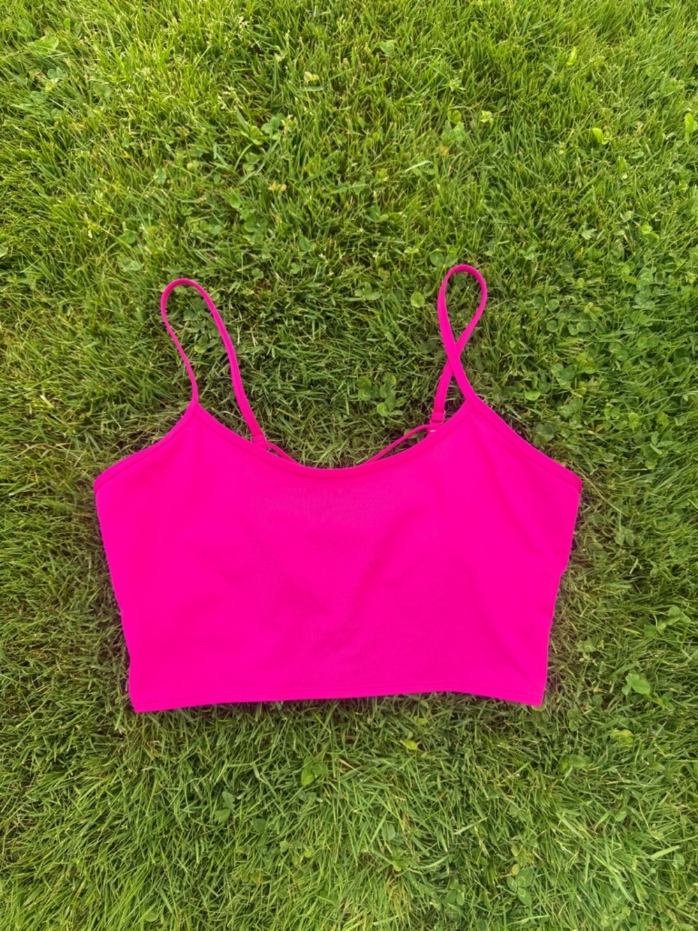 Victoria’s Secret PINK Hot Pink Longline Sports Bra Crop Top Size Large